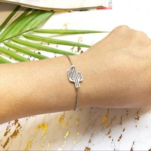 NWT Silver Dainty Cactus Stainless Steel Bracelet